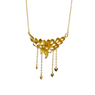 「凤尾呈祥」新中式订婚摆台假五金套装仿真黄金色结婚假三金首饰