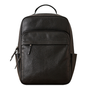 后步新款真皮男士双肩包头层牛皮大容量潮牌百搭电脑背包旅行包男