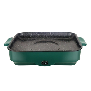 多功能韩式电烤盘家用方型烧烤锅少烟设计不粘内胆易清洗电煮锅