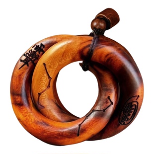 【龙虎山直发】天然雷击木桃枣木道家法器阴阳环张至顺乾坤圈吊坠