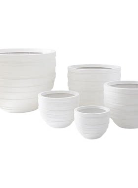 玻璃钢花盆户外条纹波浪花钵定制