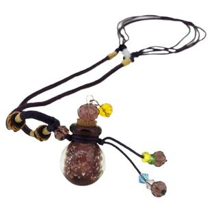 小巧圆葫芦女琉璃精油瓶项链琉璃香薰香水瓶吊坠夜光精油容器项链