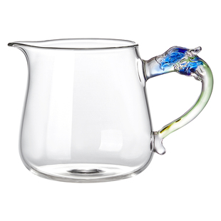 玻璃公道杯龙形把手耐热分茶器功夫茶具茶海公杯泡茶具配件