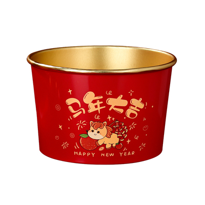 马年高档金箔一次性纸碗加厚餐盒