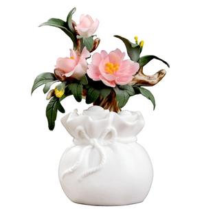 陶瓷花朵招财摆件《代代有钱》客厅高档轻奢办公室柜子酒柜装饰品