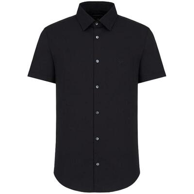 阿玛尼海外直邮刺绣鹰标短袖衬衫