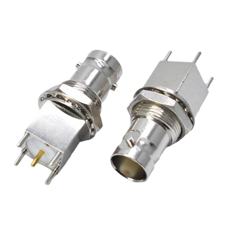 BNC-KYE射频连接器 立式四脚bnc示波器插座PCB插板式母座50欧母铜
