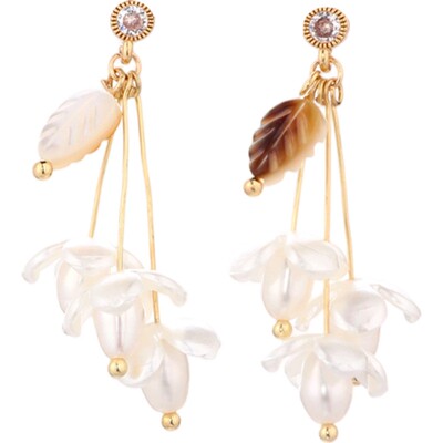 SPECIAL森系花朵设计珍珠耳钉