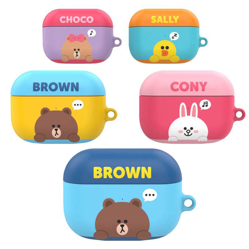 line friends布朗熊适用AirPodspro2代耳机保护套airpods3代保护壳苹果pro耳机套男女可爱卡通