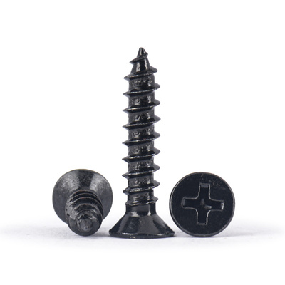 盖驰碳钢黑色平头自攻螺丝KA十字沉头木牙螺丝钉M1M2M3.5M4M5M6