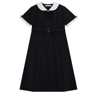 樱花家族原创jk制服连衣裙【桉枝女子】绀色驼色箱褶盛夏服短袖女