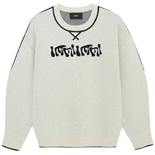 J1M5买手店 IMMI 23AW羊毛异色LOGO提花毛衣设计师品牌