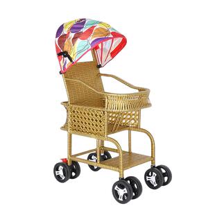 仿藤推车婴儿车夏季藤编车宝宝竹藤推车轻便藤椅婴儿小推车手工编
