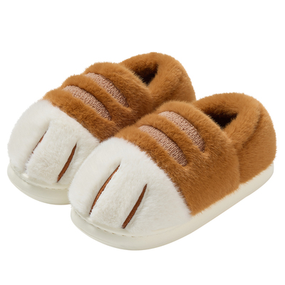 可爱毛绒包跟保暖棉拖鞋女款冬季