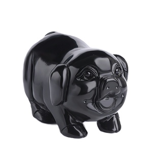 黑曜石色生肖猪摆件天然水晶福猪家居客厅酒柜公司开业礼品吉祥物