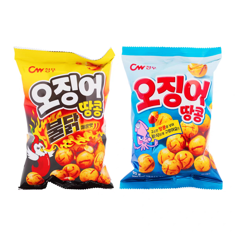 韩国进口CW青佑鱿鱼味花生脆脆球办公室休闲零食小吃袋装膨化食品