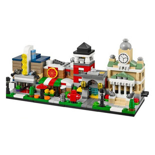 适用于乐高城市街景 市政消防站剧院披萨店40181小颗粒积木拼装玩