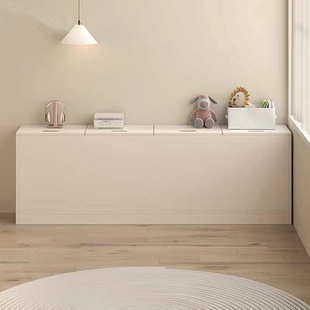 奶油风床尾置物柜收纳床头靠背夹缝柜置物储物柜床边柜轻奢床尾柜