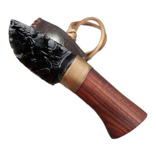 黑曜石刀蛋白石手工打制石器纯银陨石矛时尚箭头吊坠牌车挂件配饰