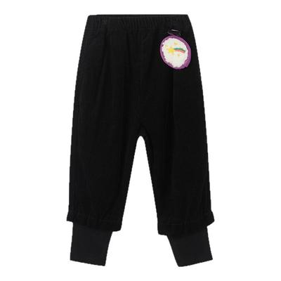 Moomoo童装女童假两件休闲裤运