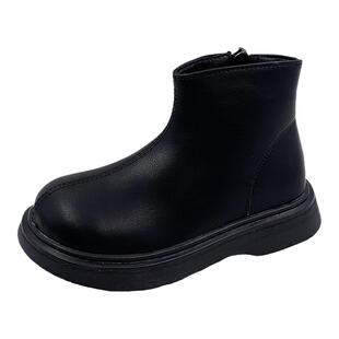 儿童马丁靴女童短靴秋冬2025年新款单靴皮靴公主加绒英伦宝宝靴子