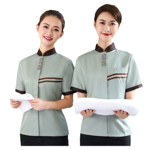 宾馆客房保洁员工作服短袖酒店厨房后勤洗碗工阿姨保洁服PA工装女