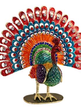 合金孔雀摆件创意乔迁礼品