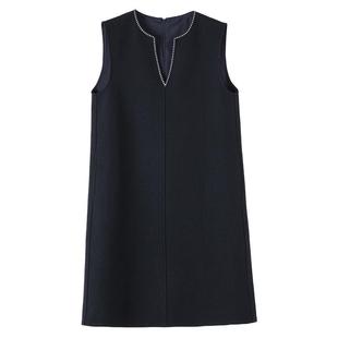 晚白轻奢背心羊毛内搭裙子小个子毛呢连衣裙女2025新款秋冬配大衣