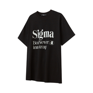 AFTERGLOW “西格玛男人”Sigma Boi字母标语正肩修身短袖T恤