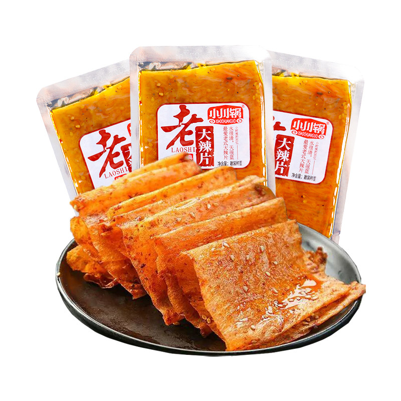 湖南特产小川锅老师大辣片豆腐皮手撕麻辣条豆皮追剧解馋零食小吃