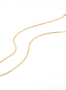 S925纯银波光粼粼项链女百搭小众高级感满天星锁骨链菜花素链