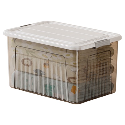 透明收纳箱全透整理箱带轮子