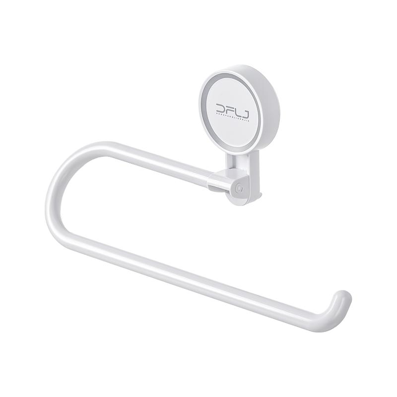 圣西陶厨房纸巾架挂架免打孔吸盘多功能保鲜膜卷纸挂杆倒挂抹布架