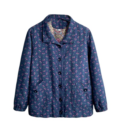 春秋薄款纯棉老年人妈妈秋装外套