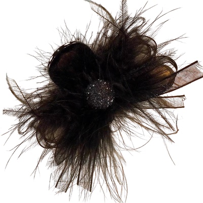 超仙~风欧根纱蝴蝶结羽毛8厘米抓夹气质时尚浪漫毛毛抓夹秋冬新款