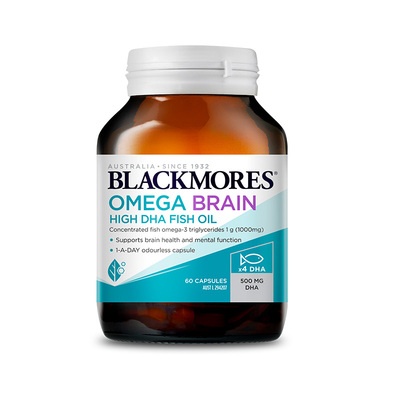 【自营】BLACKMORES澳佳宝4倍高浓度鱼油学生记忆力dha健脑60粒