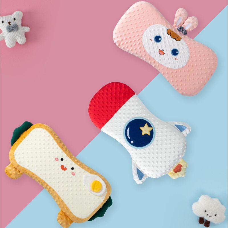 蒂诗鹿儿童枕头1-8岁绒卡通新款豆豆可记忆午睡幼儿园枕枕拆洗棉