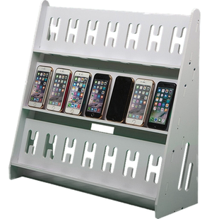 一机一风扇多个手机位架多层手机摆放收纳整理6.5寸大屏支白色架