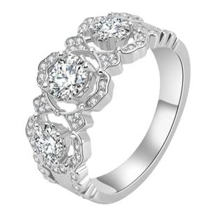 右手等待寻光S925银天王星莫桑钻欧美豪华镶钻排戒钻戒女