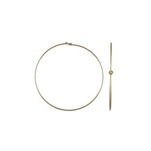 防过敏925纯银大圈耳环气质14K包金素圈大圆环耳圈女细养耳朵百搭