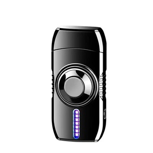 新款炫酷指尖陀螺声控充气打火机防风火机充电解压感应点火发光