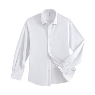 欧定头等舱衬衫男白色弹力免烫抗皱男士高端休闲长袖商务男装衬衣