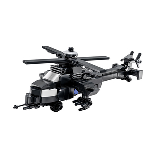 启悟积木儿童益智拼装特警武装直升机模型玩具男孩子飞机拼图礼物