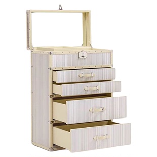 意式轻奢不锈钢斗柜别墅装饰收纳柜设计师家用落地指纹首饰珠宝柜