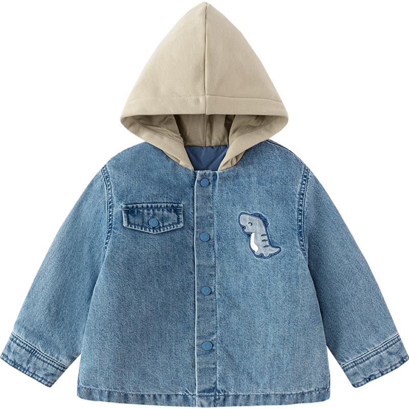 巴拉巴拉男童牛仔棉服宝宝棉衣冬