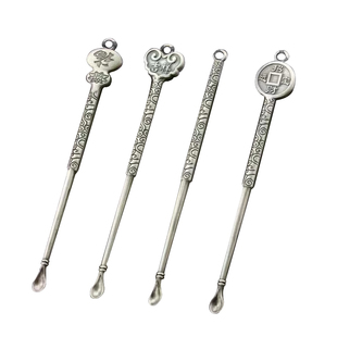 手工纯银耳勺999银耳扒家用老式掏挖耳勺采耳神器扣屎抠方便携带