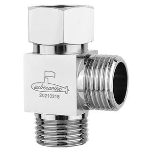 潜水艇活接三通分水器角阀一进二出全铜止水阀门水龙头一分二接头