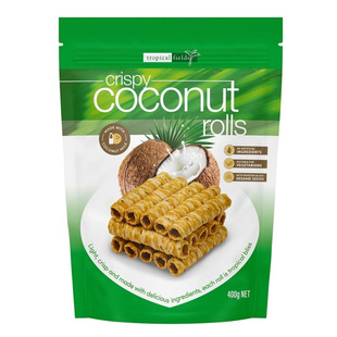 澳洲直邮Tropical fields椰子卷芝麻椰香抹茶榴莲蛋卷香酥脆零食