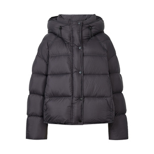 黑色700蓬羽绒服女连帽不可拆MOFAN摩凡2025冬新款短款羽绒外套