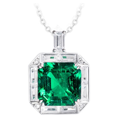 VISING【AGL国际证书】祖母绿7.15ct左右哥伦比亚木佐绿吊坠S925